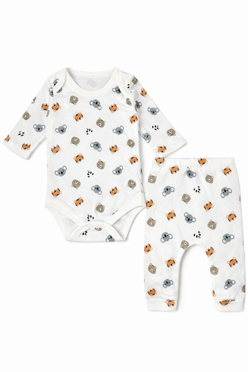 Komplet 2 części z body chłopięcy biały Supermini 50130-25225