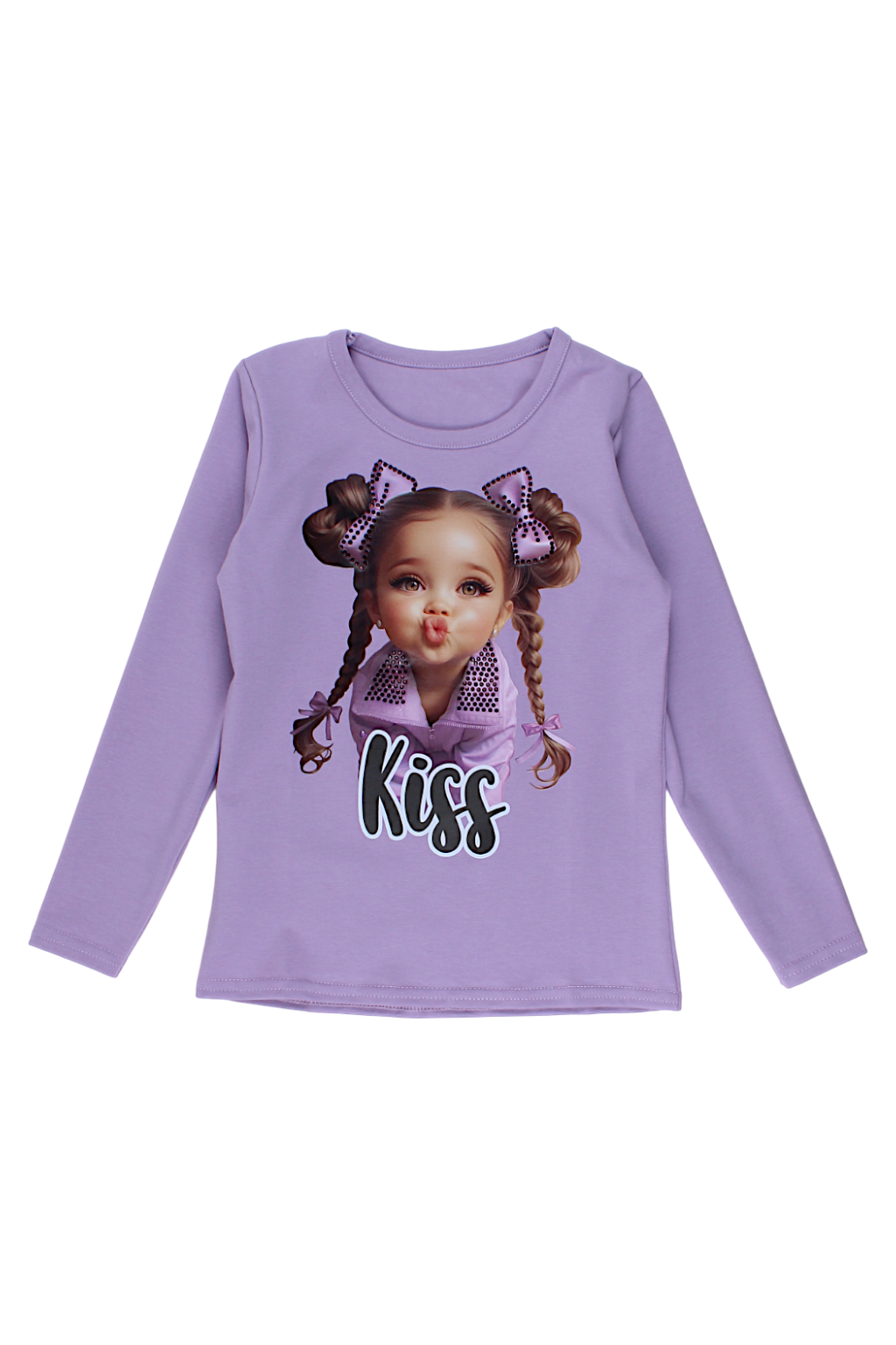 Bluzka całus w cyrkonie dziewczęca lila Guliwerkids 5216-16925
