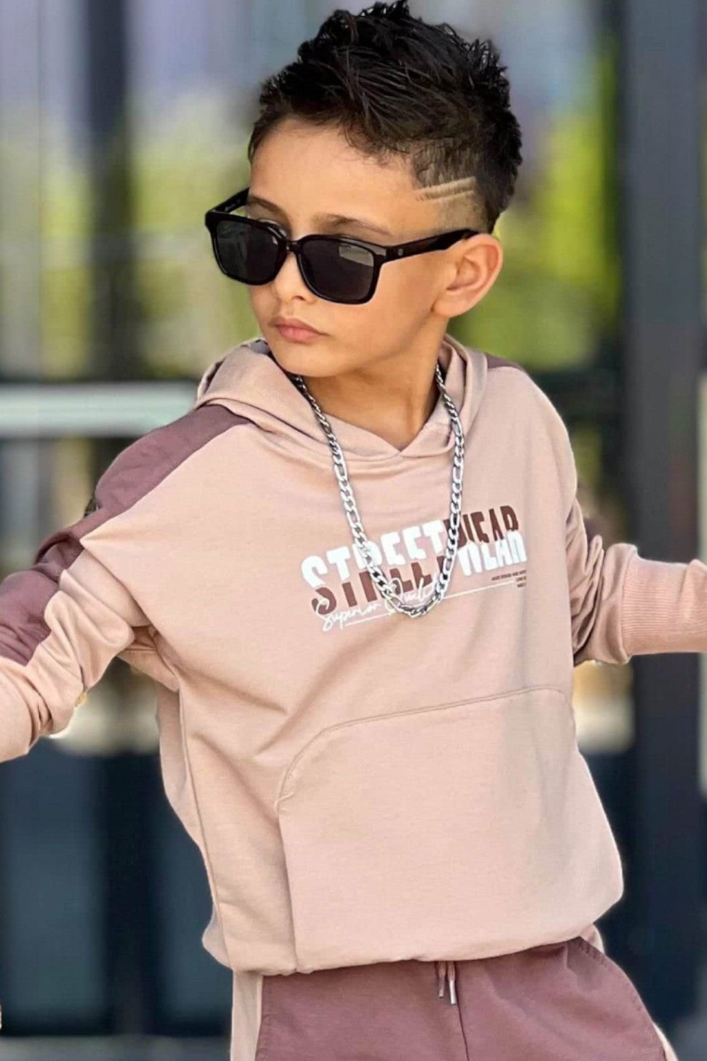 Dres sportowy nieocieplany Street chłopięcy beżowy BamBam 60287-251125-1