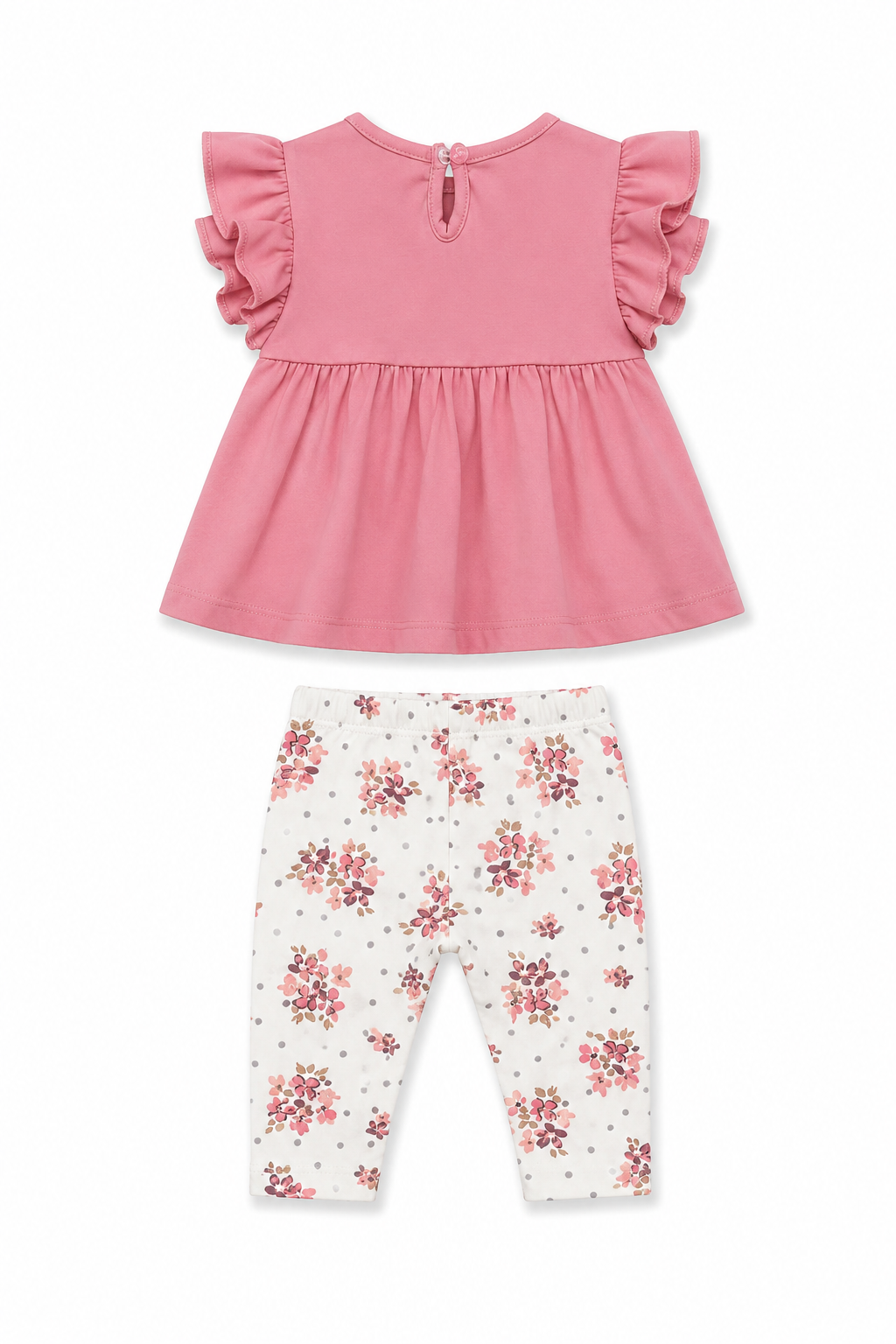 Komplet tunika i getry dziewczęce pudrowy róż Baby Wood 6058-22526