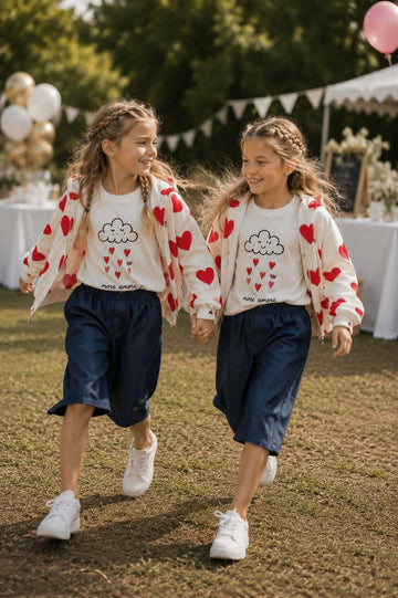 Bluza serca dziewczęca czerwony Qbakids 6063-27526