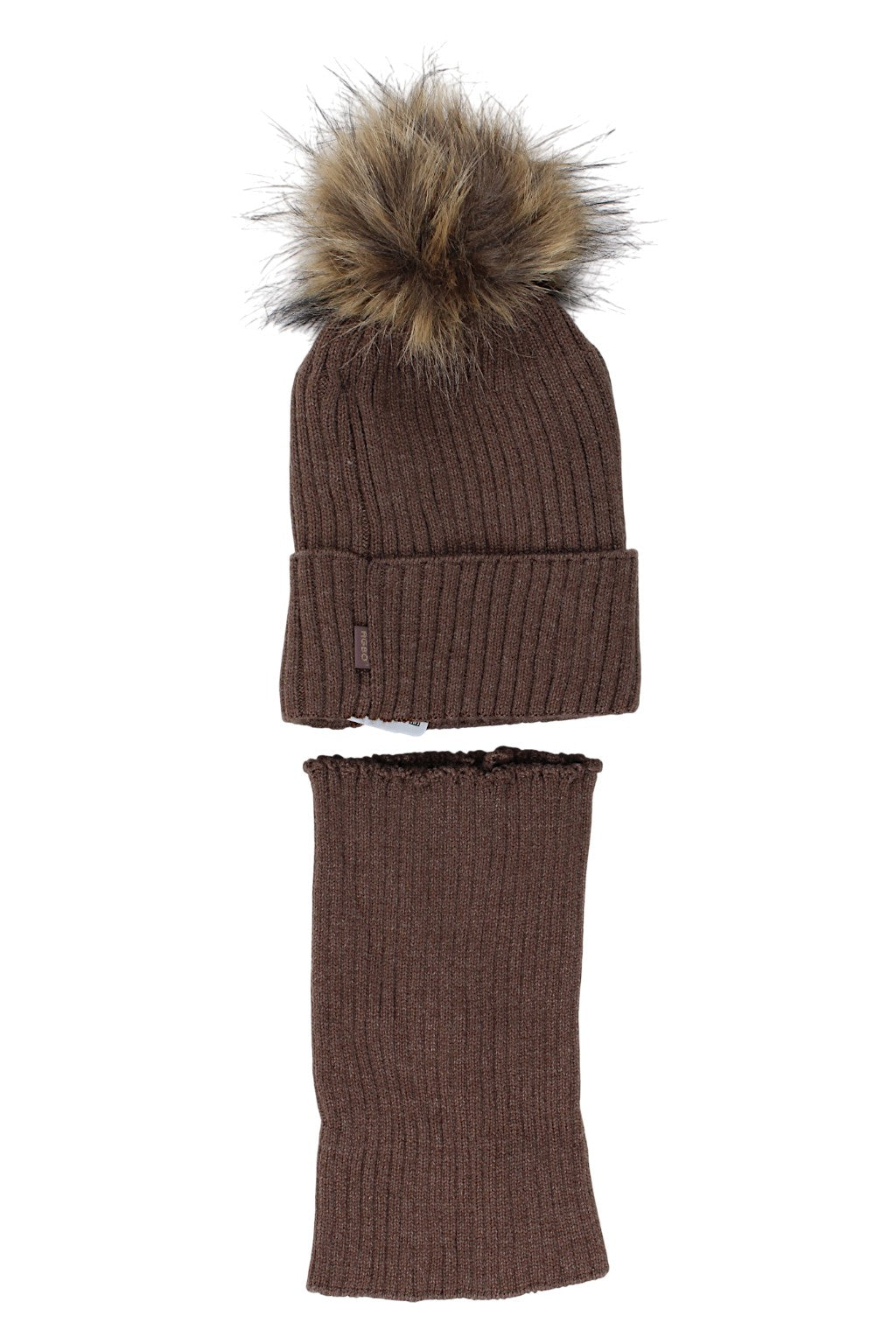 Komplet czapka komin chłopięcy czekolada Agbo 6499-221025