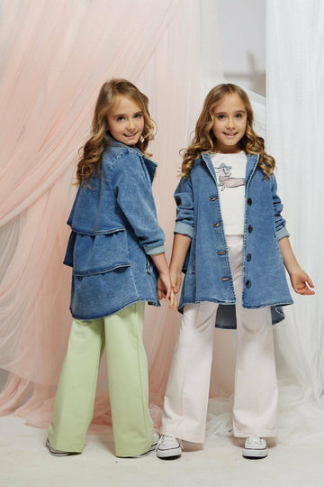 Płaszczyk z jeansu soft dziewczęcy jeans Chillout 6935-26626-26