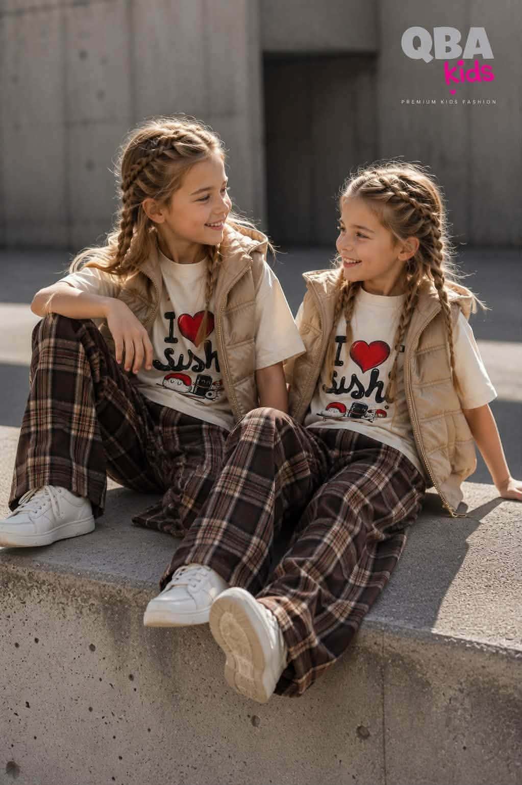 Kamizelka dziewczęca beżowa Qbakids 6948-25726-1