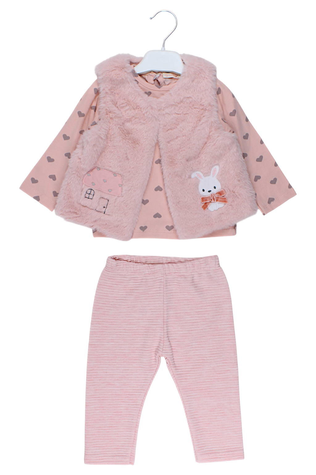 Komplet 3 części dziewczęcy różowy Baby Rose 7851-11925