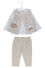 Komplet 3 części serduszko dziewczęcy beżowy Baby Rose 7851-11925