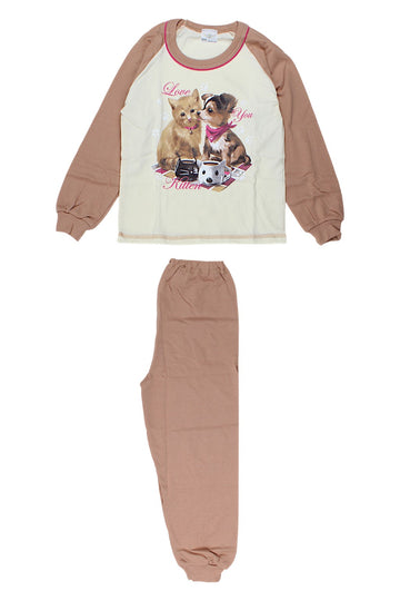 Piżamka dziewczęca beżowa Sukces 8086-221025-1