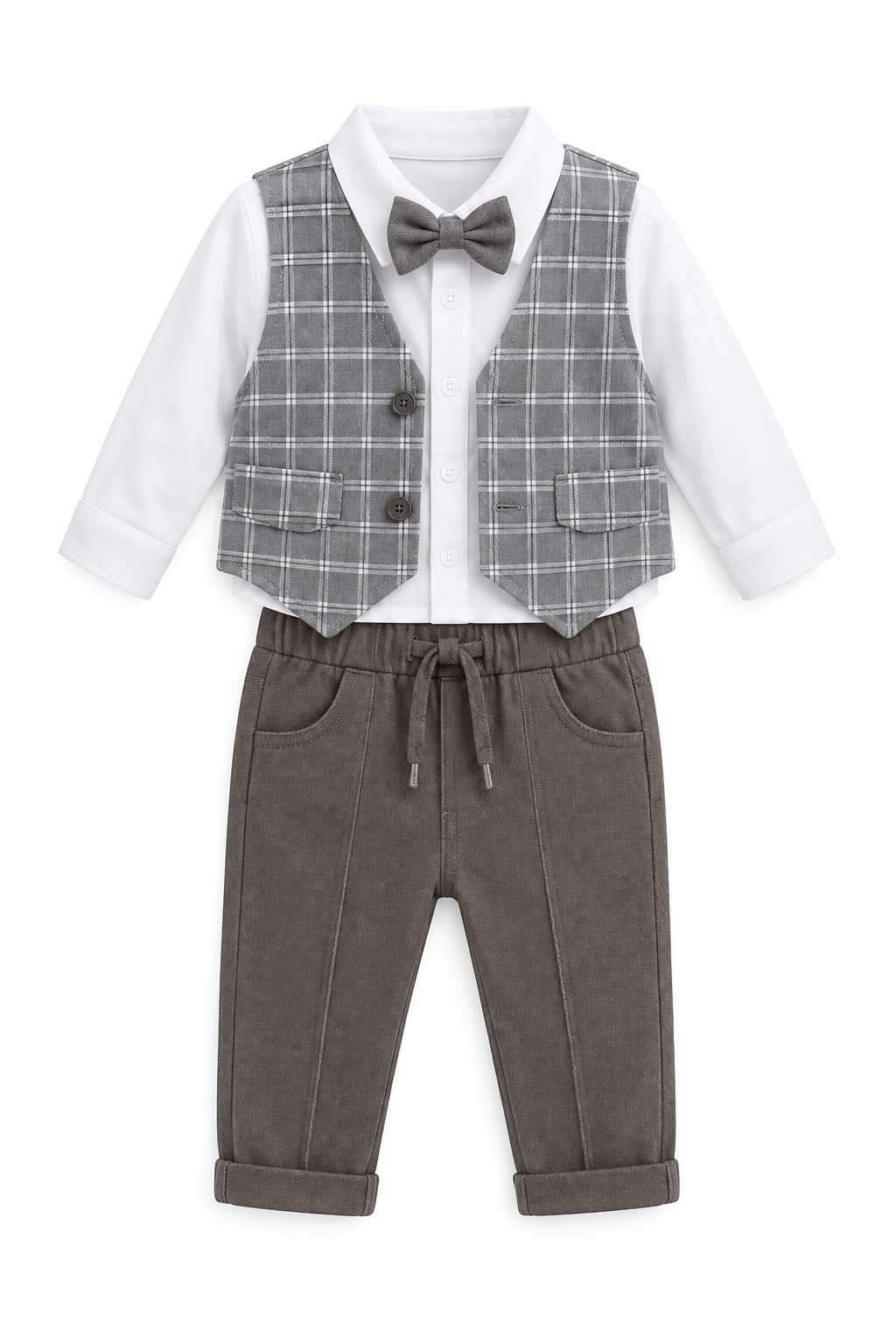 Komplet elegant szary chłopięcy KidsBuude 8159-3926-42