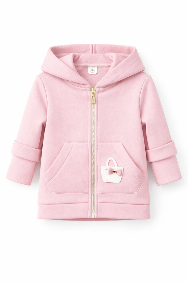 Bluzo-płaszczyk dziewczęcy pudrowy róż Donata 1425-18326-39