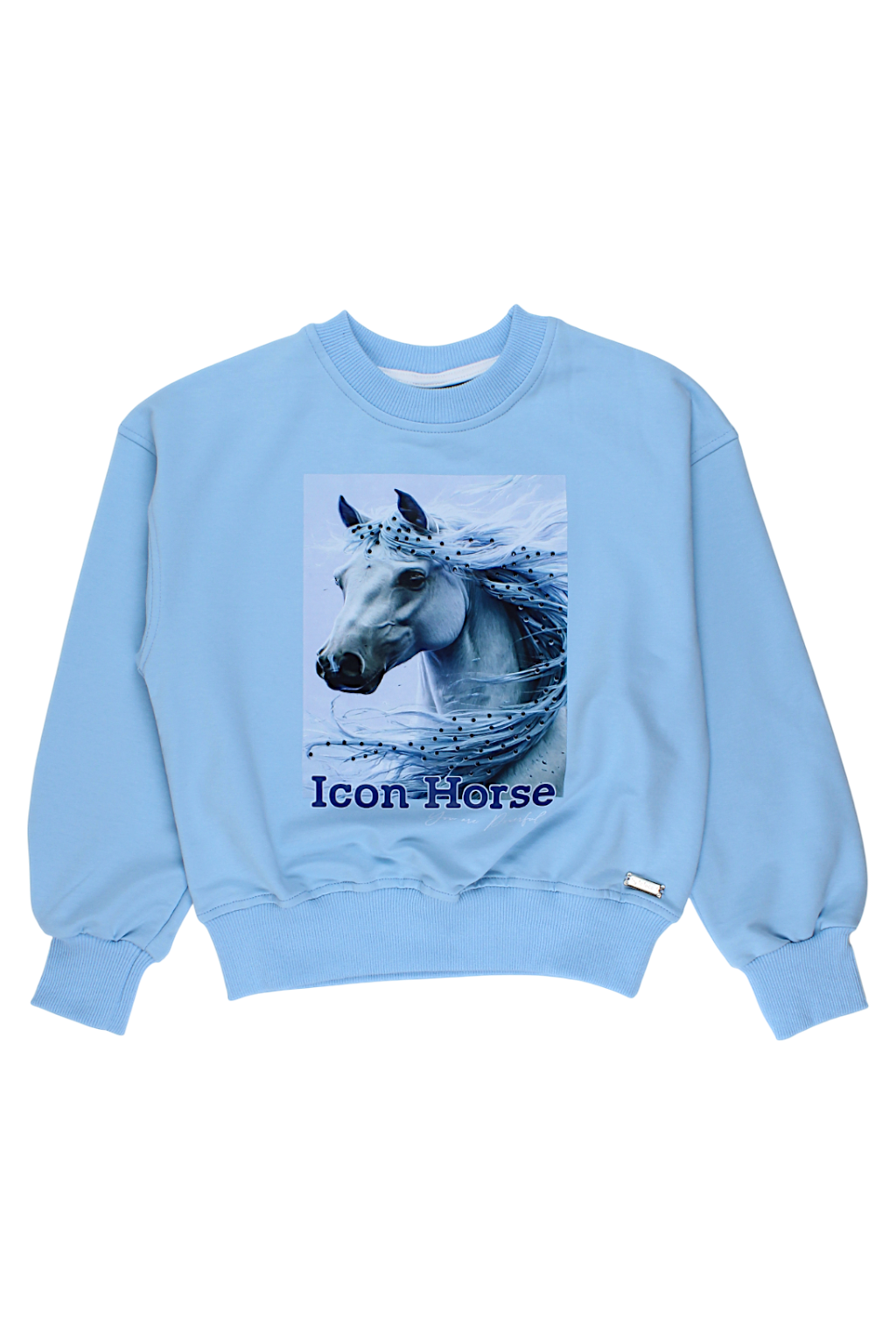 Bluza z koniem dziewczęca niebieska La loca 9087-28825