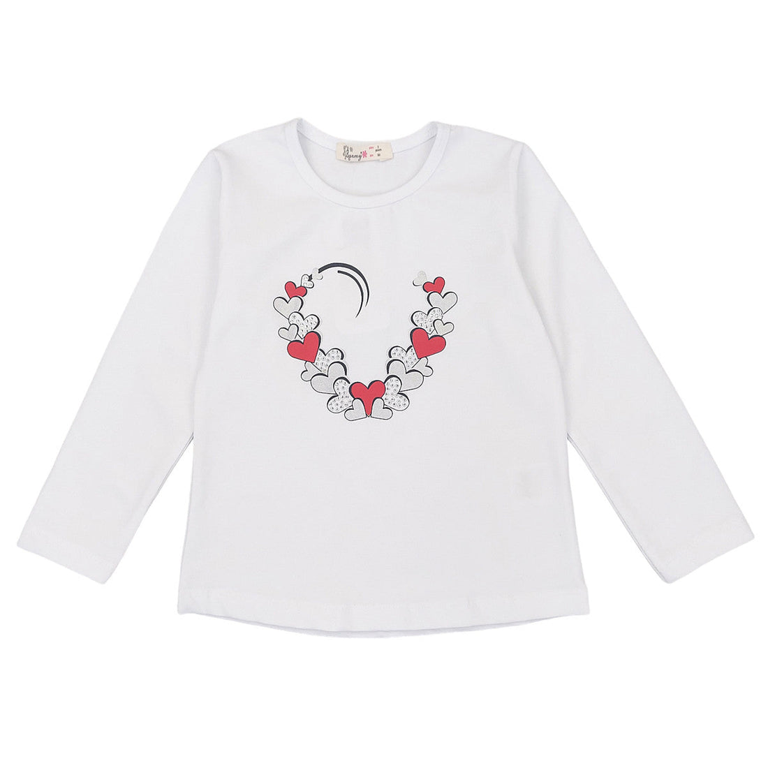 Bluzka Serca dziewczynka biały 1523-11223  GKMOD -  - #tag1# - #tag2# - #tag3# - #tag4#