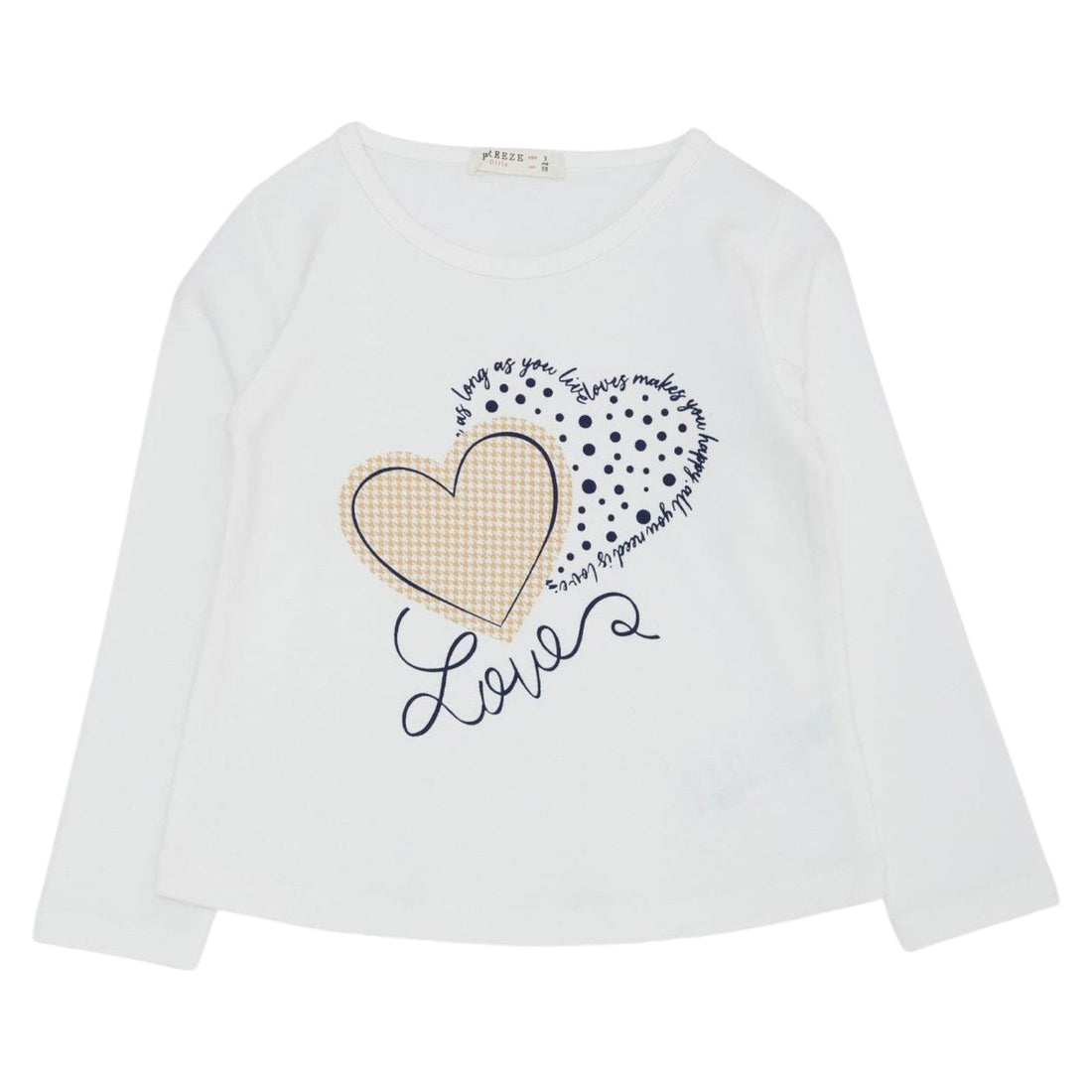 Bluzka ocieplana Love dziewczęca krem Breeze 19559-23824 GKMOD -  - #tag1# - #tag2# - #tag3# - #tag4#