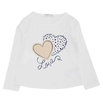 Bluzka ocieplana Love dziewczęca krem Breeze 19559-23824 GKMOD -  - #tag1# - #tag2# - #tag3# - #tag4#