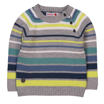 Boboli 304096_8034 sweter pasy kolor szary -  - #tag1# - #tag2# - #tag3# - #tag4#