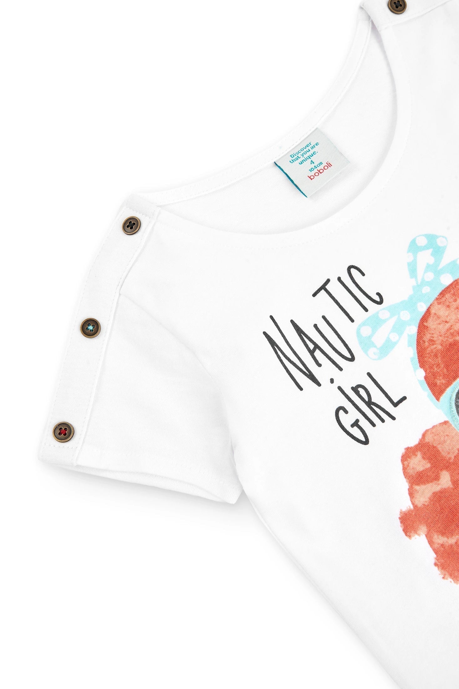 Boboli 446059-1100 Bluzka dziewczynka kolor biały -  - #tag1# - #tag2# - #tag3# - #tag4#