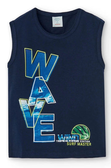 Boboli 836243-2440 Bluzka na ramiączkach chłopiec kolor granat -  - #tag1# - #tag2# - #tag3# - #tag4#