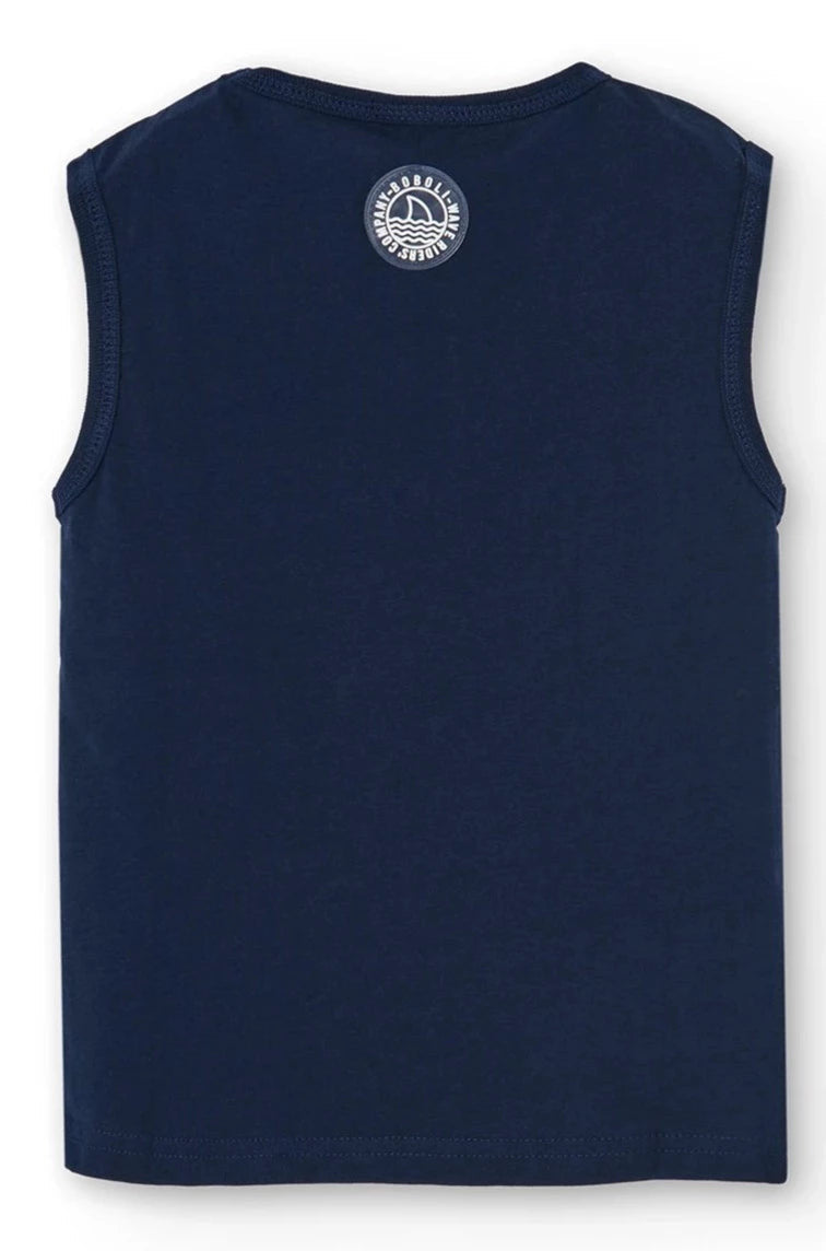 Boboli 836243-2440 Bluzka na ramiączkach chłopiec kolor granat -  - #tag1# - #tag2# - #tag3# - #tag4#