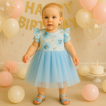 Blaues Tüllkleid für Mädchen Guliwerkids 2819-6525