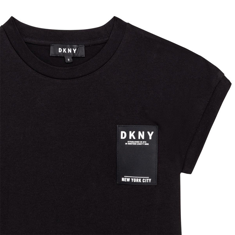 DKNY D32821-09B Sukienka sportowa dziewczęca kolor czarny -  - #tag1# - #tag2# - #tag3# - #tag4#