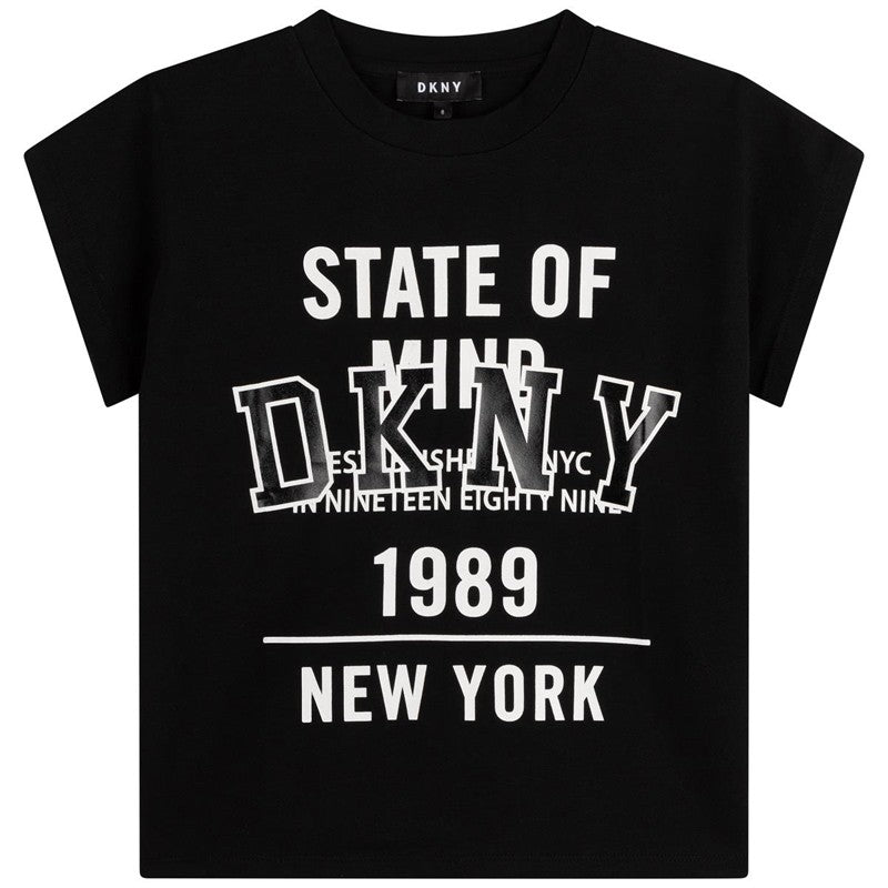 DKNY D35S01-09B Koszulka dla dziewczynki kolor czarny -  - #tag1# - #tag2# - #tag3# - #tag4#
