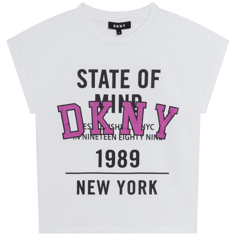 DKNY D35S01-10B Koszulka dla dziewczynki kolor biały -  - #tag1# - #tag2# - #tag3# - #tag4#
