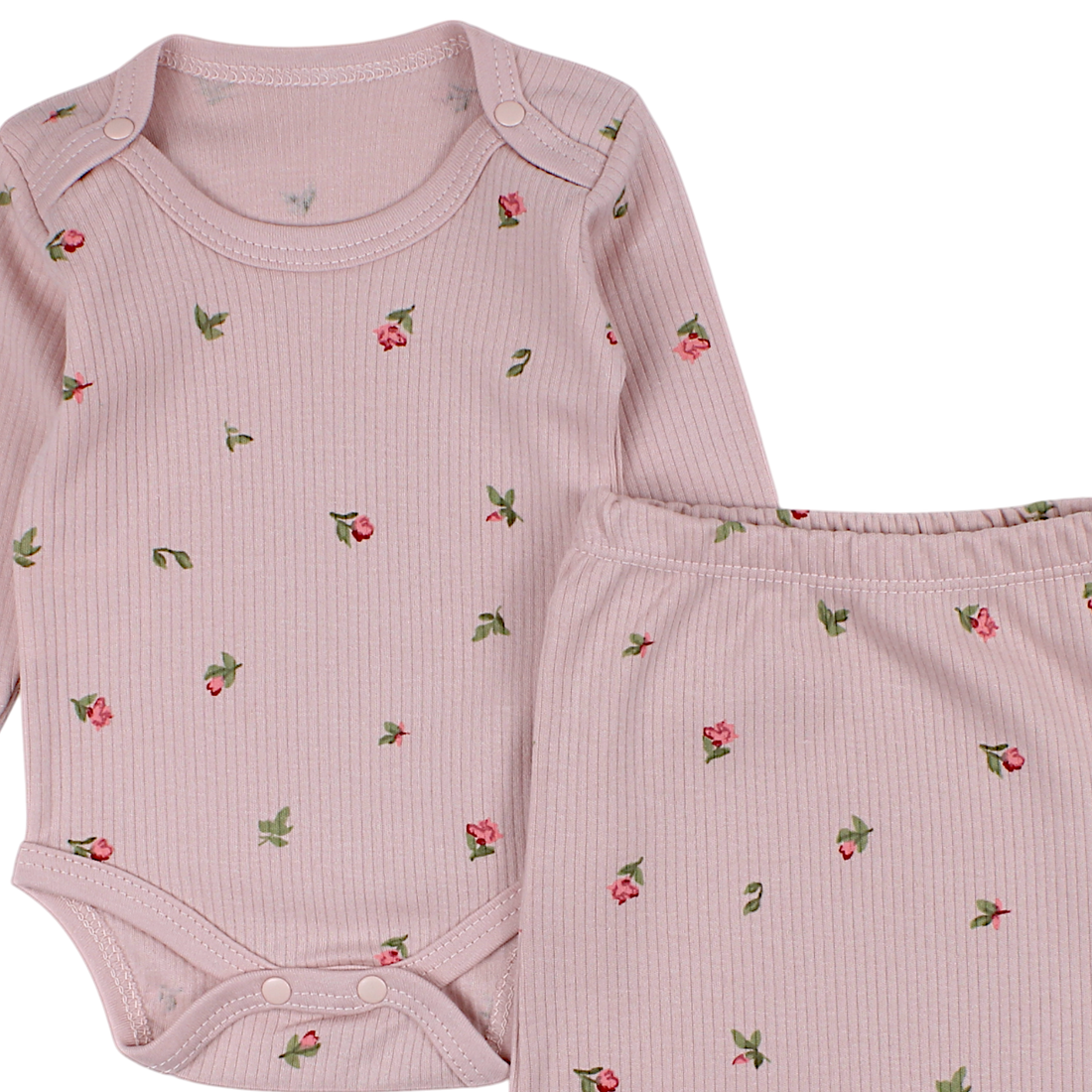 Baby bodysuit and pajama set for girls, powder pink, Nayinom 1424-16525-39