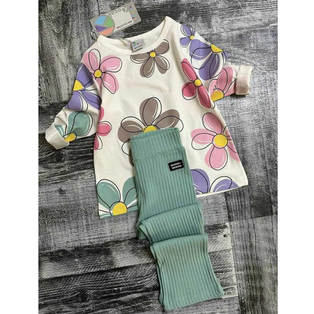 Komplet Bluzka I Getry Dzwony dziewczynka mięta 6315-13324 GKMOD -  - #tag1# - #tag2# - #tag3# - #tag4#