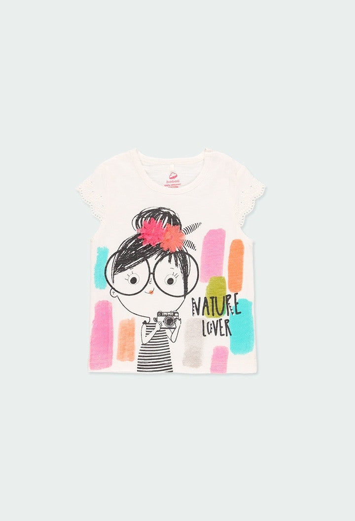 Koszulka dla dziewczynki Baby Boboli 244101-1111 kolor biały -  - #tag1# - #tag2# - #tag3# - #tag4#