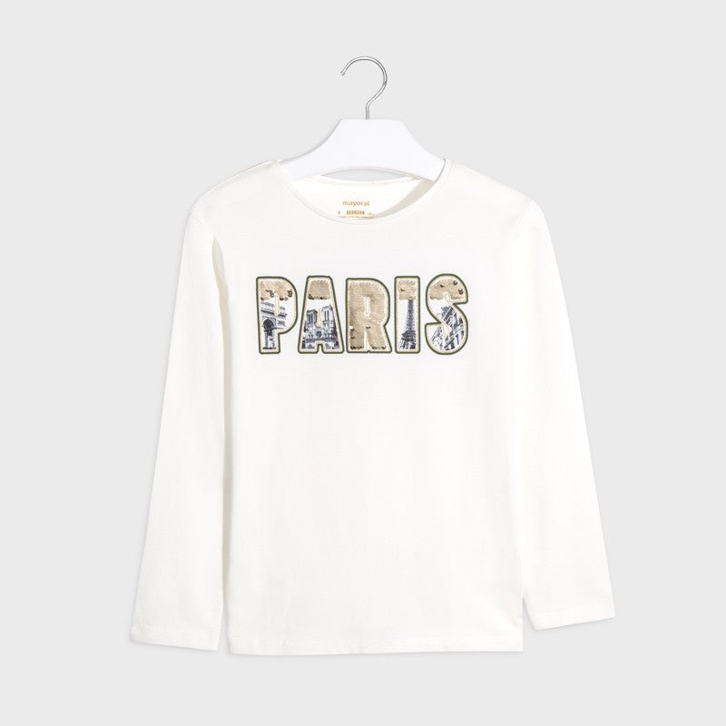 Koszulka z długim rękawem dziewczęca Mayoral 7077-83 Kremowy -  - #tag1# - #tag2# - #tag3# - #tag4#