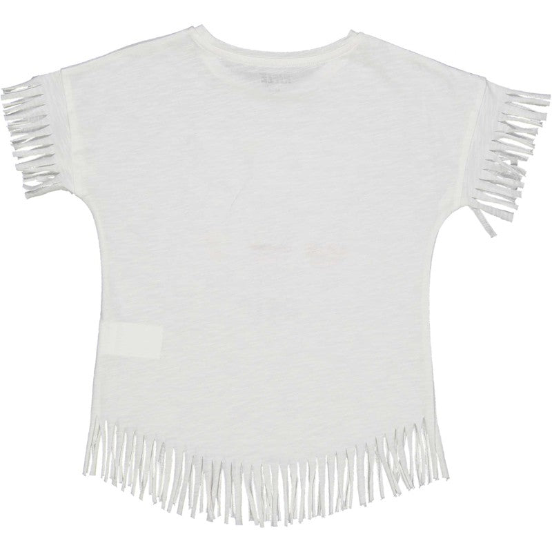 Koszulka z frędzlami dziewczęca RIFLE 24373-00 kolor biały -  - #tag1# - #tag2# - #tag3# - #tag4#