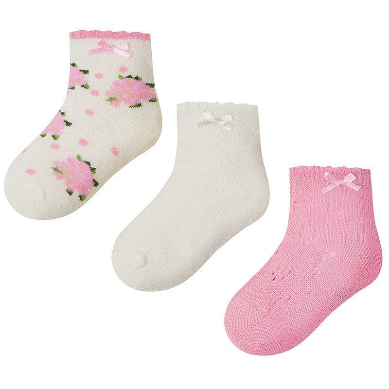 Mayoral 10957-68 Komplet 3 pary skarpetek  kolor Orchidea -  - #tag1# - #tag2# - #tag3# - #tag4#