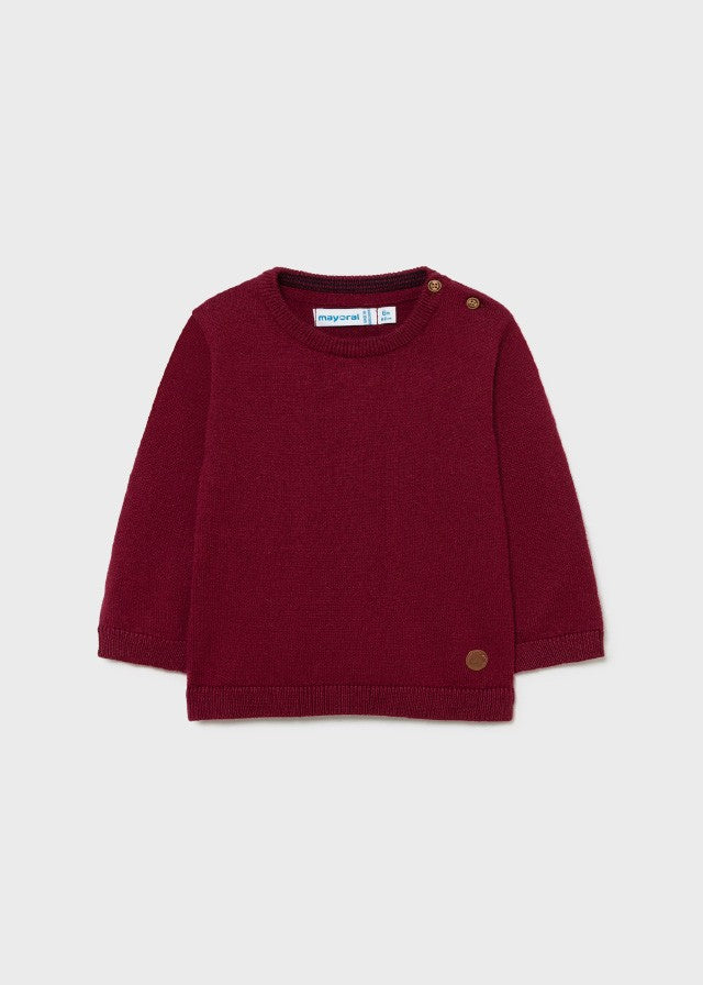 Mayoral 11-00351-062 Sweterek z lamówką chłopiec 351-62 bordowy -  - #tag1# - #tag2# - #tag3# - #tag4#