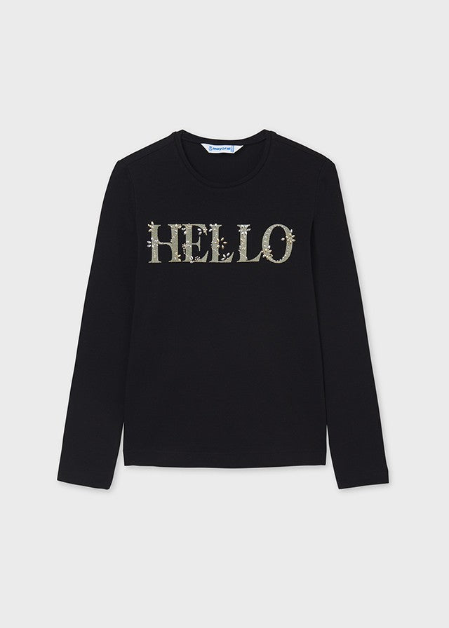 Mayoral 11-00830-020 Koszulka długi rękaw dziewczęca 830-20 czarny -  - #tag1# - #tag2# - #tag3# - #tag4#