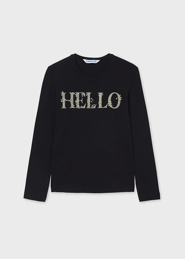 Mayoral 11-00830-020 Koszulka długi rękaw dziewczęca 830-20 czarny -  - #tag1# - #tag2# - #tag3# - #tag4#
