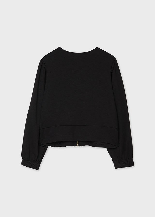 Mayoral 11-07429-079 Kurtka z frędzlami dziewczęca 7429-79 Czarny -  - #tag1# - #tag2# - #tag3# - #tag4#