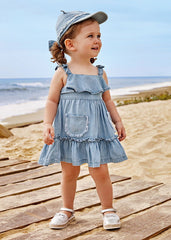 Mayoral 1973-54 Ruffle dress girl jeans color