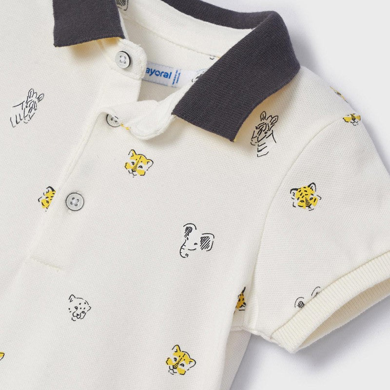 Mayoral 22-01108-034 Polo z krótkim rękawem chłopiec 1108-34 kremowy -  - #tag1# - #tag2# - #tag3# - #tag4#