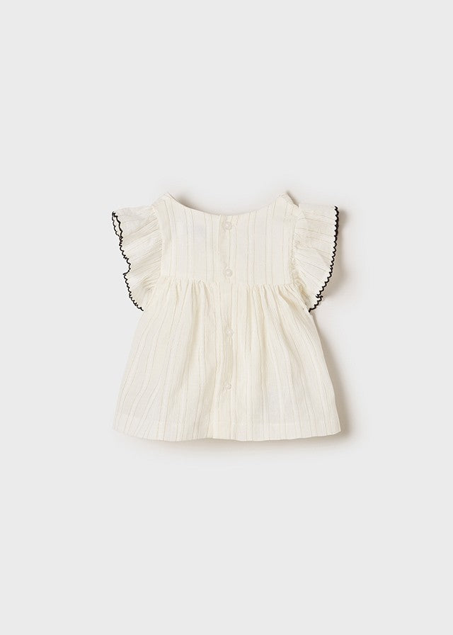 Mayoral 22-01186-003 Bluzka z haftem dziewczynka 1186-3 kremowy -  - #tag1# - #tag2# - #tag3# - #tag4#