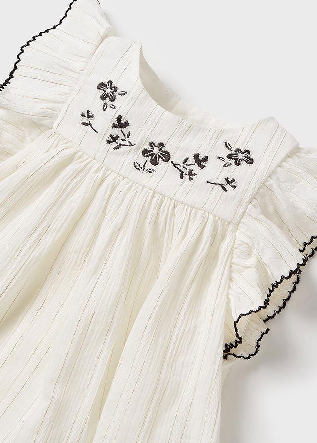 Mayoral 22-01186-003 Bluzka z haftem dziewczynka 1186-3 kremowy -  - #tag1# - #tag2# - #tag3# - #tag4#