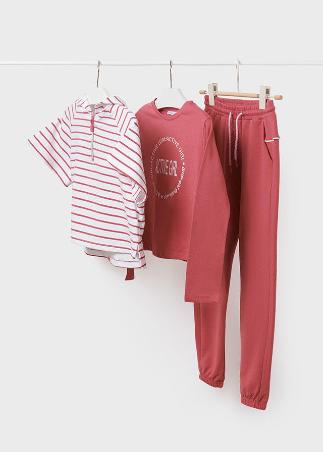 Mayoral 22-06839-078 Dres 3-częściowy z koszulką dziewczynka 6839-78 różowy -  - #tag1# - #tag2# - #tag3# - #tag4#