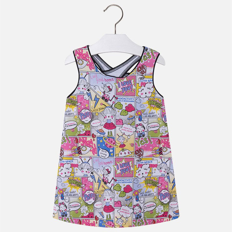 Mayoral 3998-2 Sukienka dziewczęca komiks kolor Magenta -  - #tag1# - #tag2# - #tag3# - #tag4#