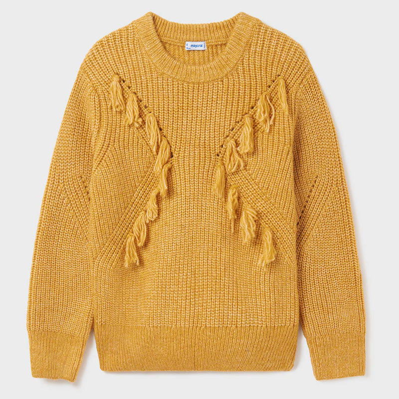 Mayoral 7368-49 Sweter z frędzlami dziewczęcy kolor musztarda -  - #tag1# - #tag2# - #tag3# - #tag4#