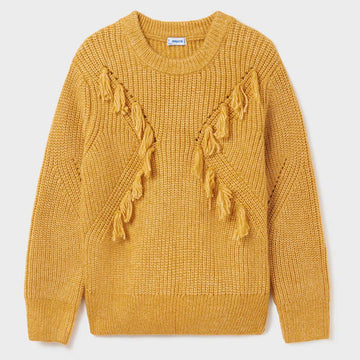 Mayoral 7368-49 Sweter z frędzlami dziewczęcy kolor musztarda -  - #tag1# - #tag2# - #tag3# - #tag4#