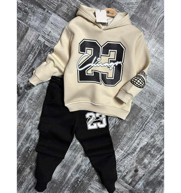 2-teiliger Trainingsanzug, Sweatshirt und Hose, Junge, beige, Kocak 1179-71024