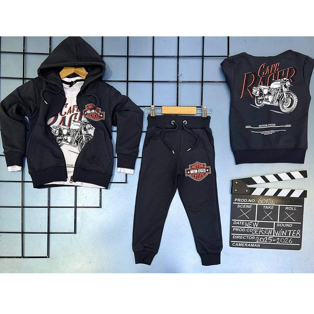 Dres sportowy 3 części bawełniany chłopięcy czarny Bam Bam 60134-19924