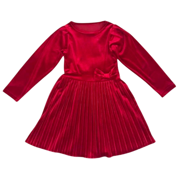 Red pleated dress for girls Cuties 4539-251124-18