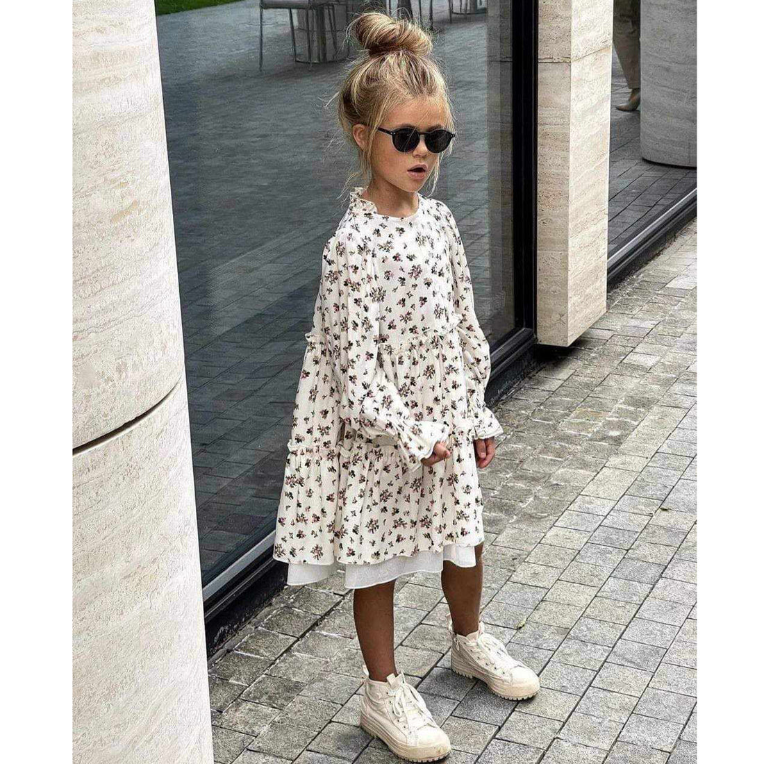 Boho dress girl meadow beige Soliday 3734-19924