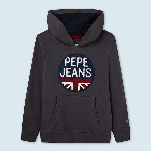 Pepe Jeans Bluza z kapturem ALEXANDER junior chłopak PB581258-984 GUNPOWDER
