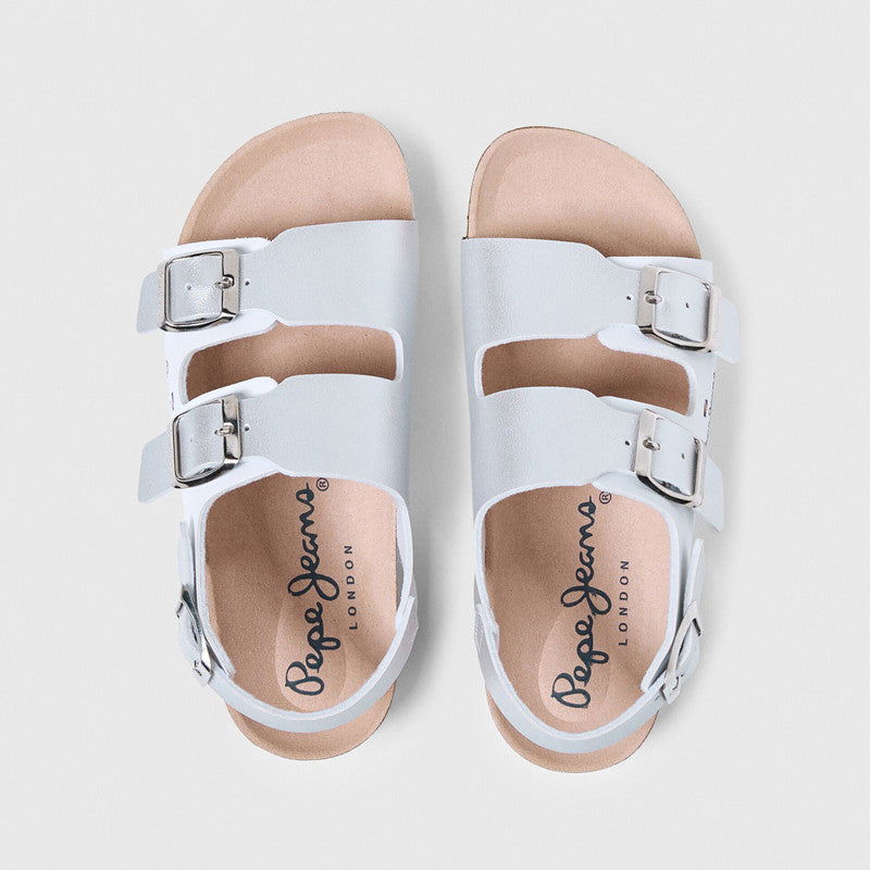 Pepe Jeans Sandały BIO CORP GIRL K junior girl PGS90186-800 WHITE -  - #tag1# - #tag2# - #tag3# - #tag4#