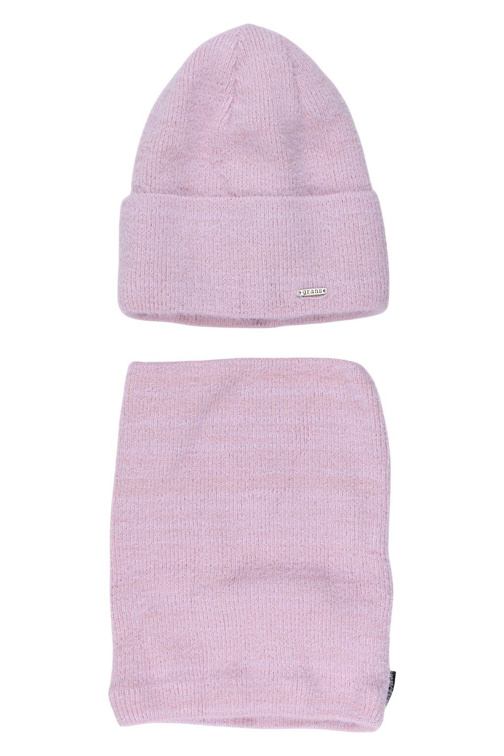 Komplet czapka i komin dziewczęcy różowy Grans B388-P-221025